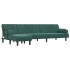 Sofá cama en forma de L terciopelo verde oscuro 260x140x70