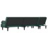 Sofá cama en forma de L terciopelo verde oscuro 260x140x70