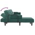 Sofá cama en forma de L terciopelo verde oscuro 260x140x70