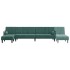 Sofá cama en forma de L terciopelo verde oscuro 260x140x70