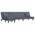 Sofá cama en forma de L terciopelo gris oscuro 255x140x70