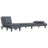 Sofá cama en forma de L terciopelo gris oscuro 255x140x70