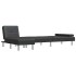 Sofá cama en forma de L cuero sintético negro 255x140x70