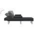 Sofá cama en forma de L cuero sintético negro 255x140x70