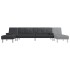 Sofá cama en forma de L cuero sintético negro 255x140x70
