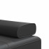 Sofá cama en forma de L cuero sintético negro 255x140x70