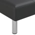 Sofá cama en forma de L cuero sintético negro 255x140x70