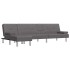 Sofá cama en forma de L cuero sintético gris 255x140x70