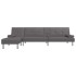 Sofá cama en forma de L cuero sintético gris 255x140x70