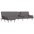 Sofá cama en forma de L cuero sintético gris 255x140x70