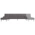 Sofá cama en forma de L cuero sintético gris 255x140x70