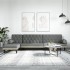 Sofá cama en forma de L tela gris oscuro 260x140x70