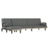 Sofá cama en forma de L tela gris oscuro 260x140x70