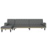 Sofá cama en forma de L tela gris oscuro 260x140x70