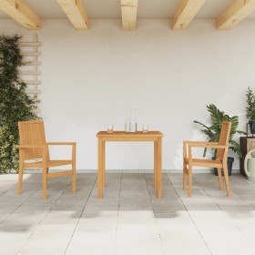 Juego de comedor para jardín 3 pzas madera maciza de
