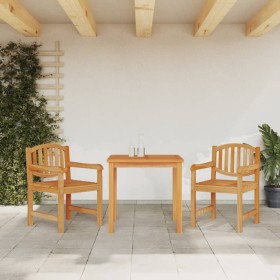 Juego de comedor para jardín 3 pzas madera maciza de