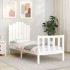 Estructura de cama individual con cabecero madera maciza