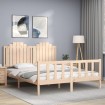 Estructura de cama sin colchón madera maciza de pino 160x200 cm