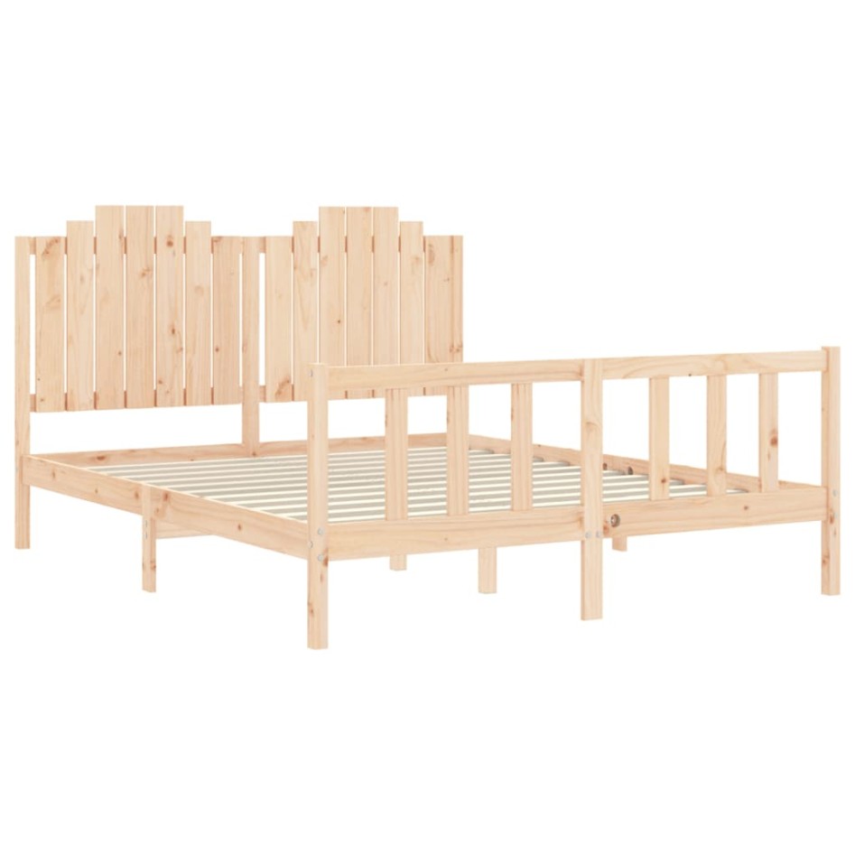Estructura de cama sin colchón madera maciza de pino 160x200