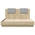 Cama con cabecero madera de ingeniería roble Sonoma 150x200