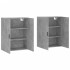 Armario de pared 2 unidades gris hormigón 69,5x34x90