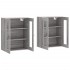 Armarios de pared 2 uds madera de ingeniería gris