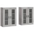 Armarios de pared 2 uds madera de ingeniería gris