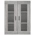Armarios de pared 2 uds madera de ingeniería gris