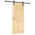 Puerta corredera con herrajes madera maciza de pino 90x210