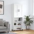 Aparador alto madera contrachapada blanco 69,5x34x180