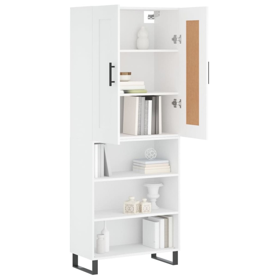 Aparador alto madera contrachapada blanco 69,5x34x180