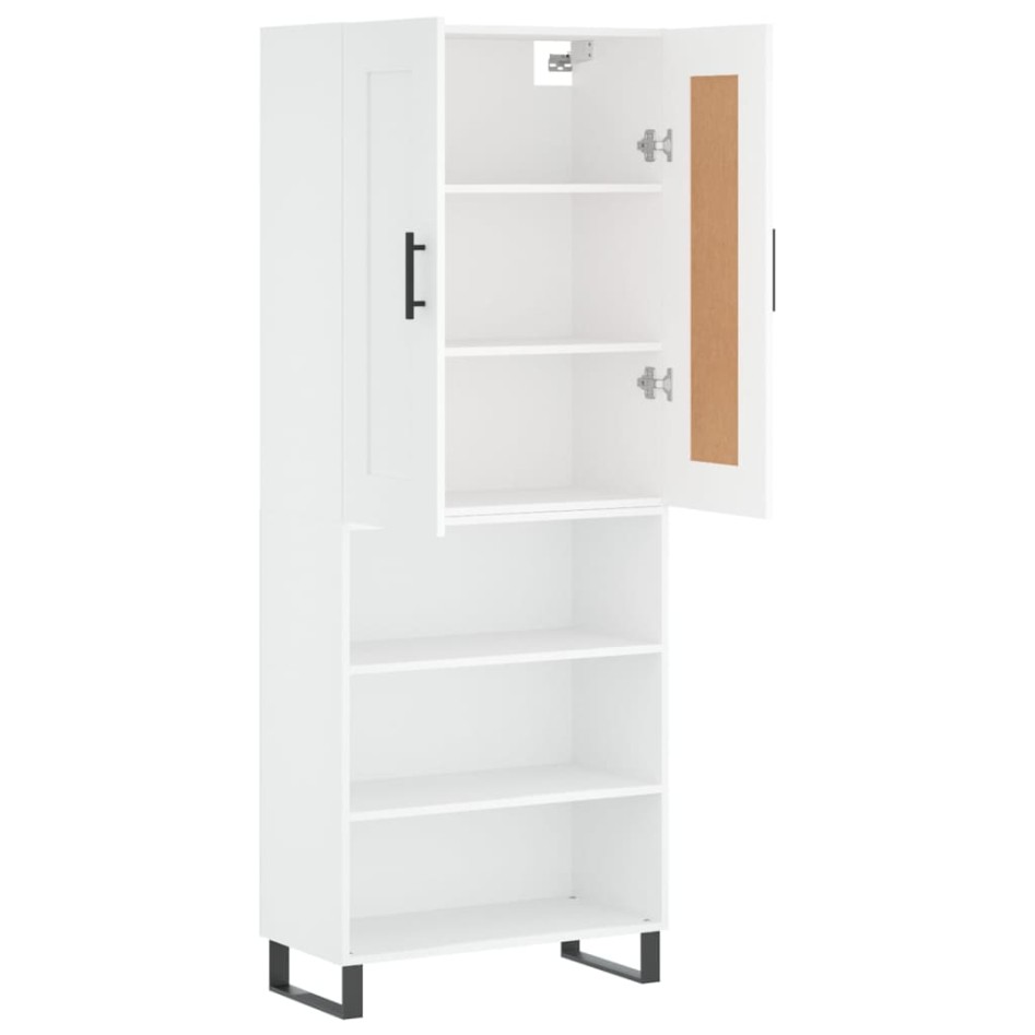 Aparador alto madera contrachapada blanco 69,5x34x180