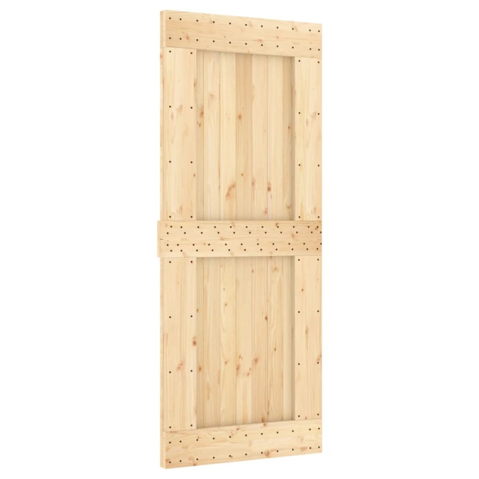 Puerta corredera con herrajes madera maciza de pino 85x210