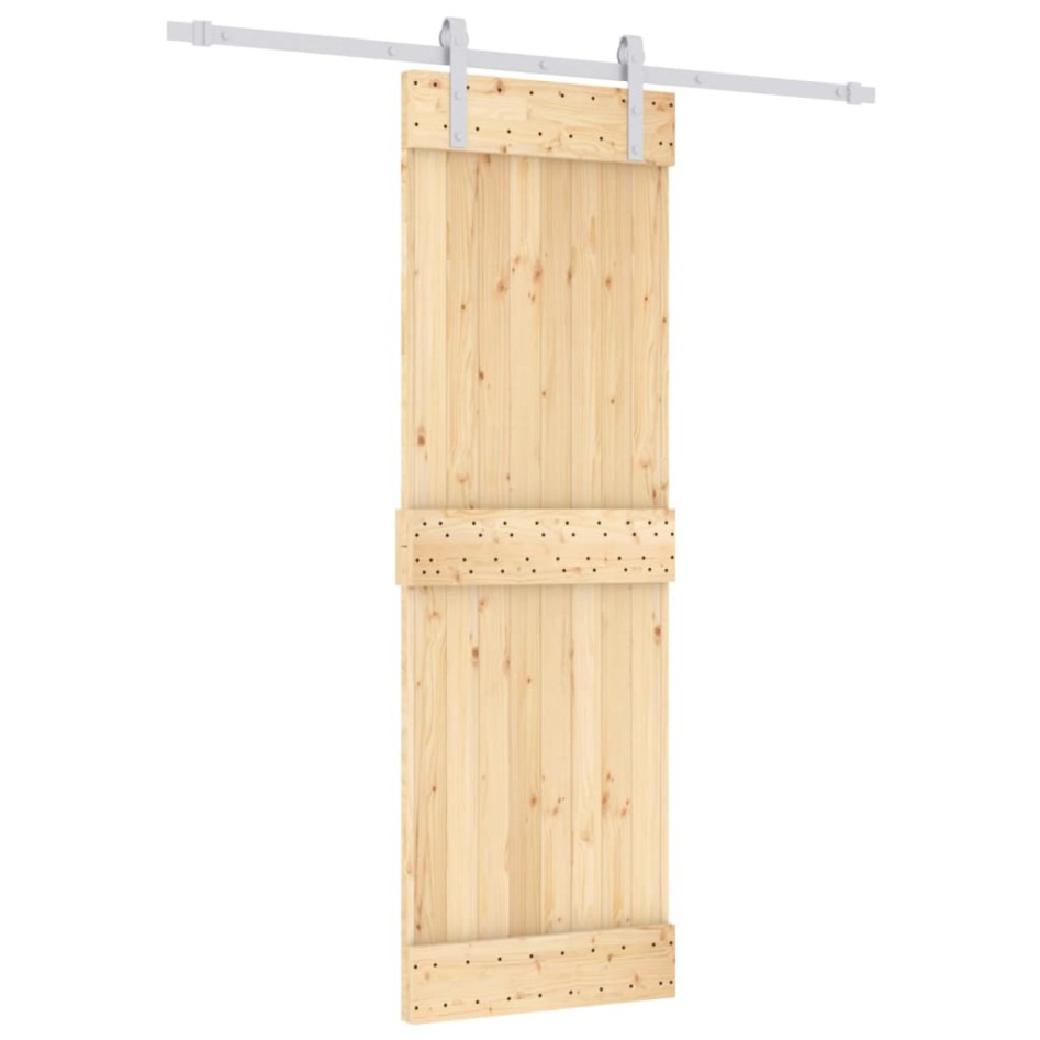 Puerta corredera con herrajes madera maciza de pino 70x210