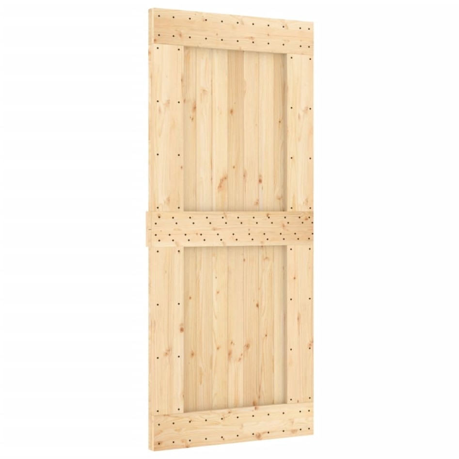 Puerta corredera con herrajes madera maciza de pino 90x210