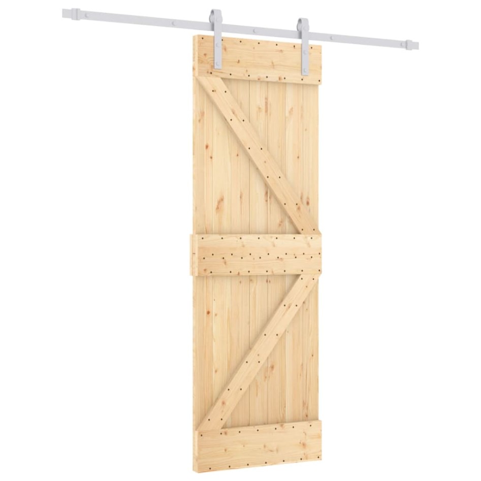 Puerta corredera con herrajes madera maciza de pino 70x210