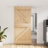 Puerta corredera con herrajes madera maciza de pino 95x210