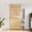 Puerta corredera con herrajes madera maciza de pino 95x210 cm
