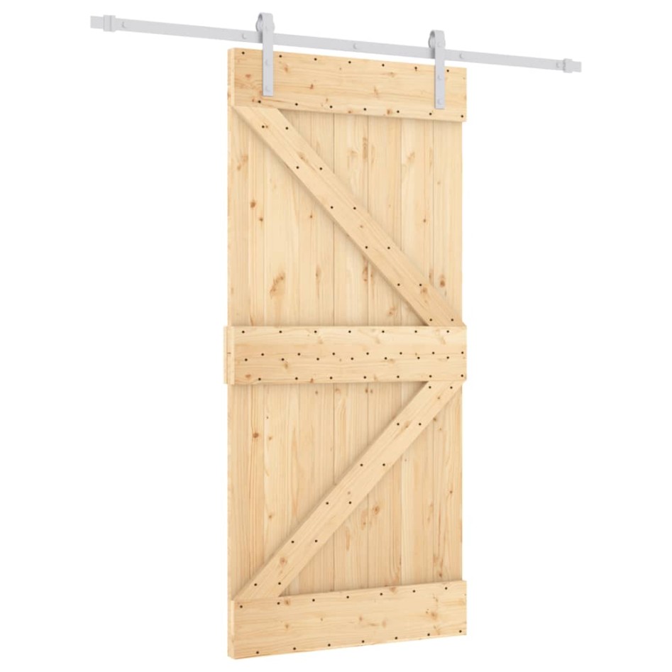 Puerta corredera con herrajes madera maciza de pino 95x210