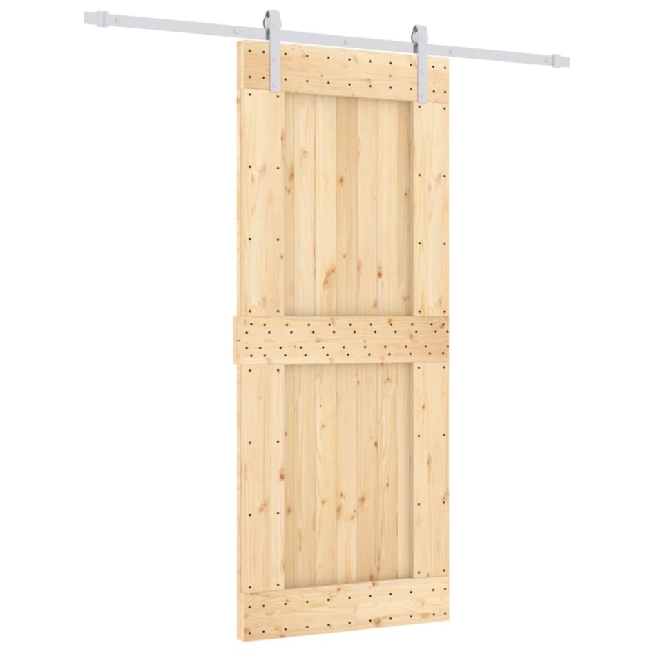 Puerta corredera con herrajes madera maciza de pino 85x210