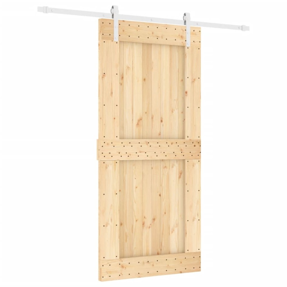 Puerta corredera con herrajes madera maciza de pino 95x210