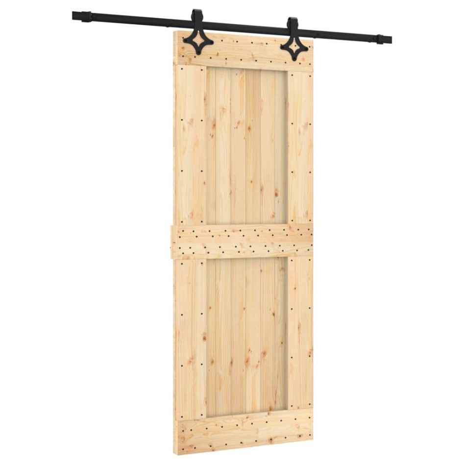 Puerta corredera con herrajes madera maciza de pino 80x210