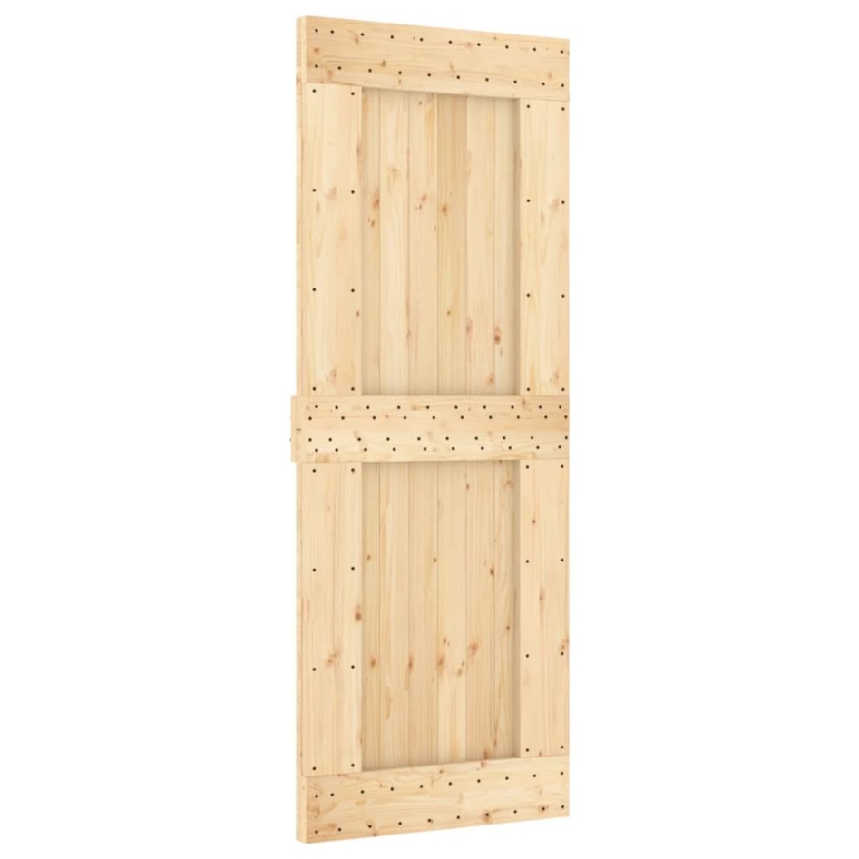 Puerta corredera con herrajes madera maciza de pino 80x210