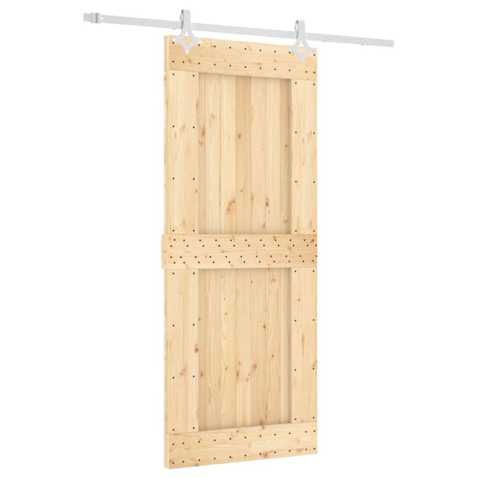 Puerta corredera con herrajes madera maciza de pino 85x210