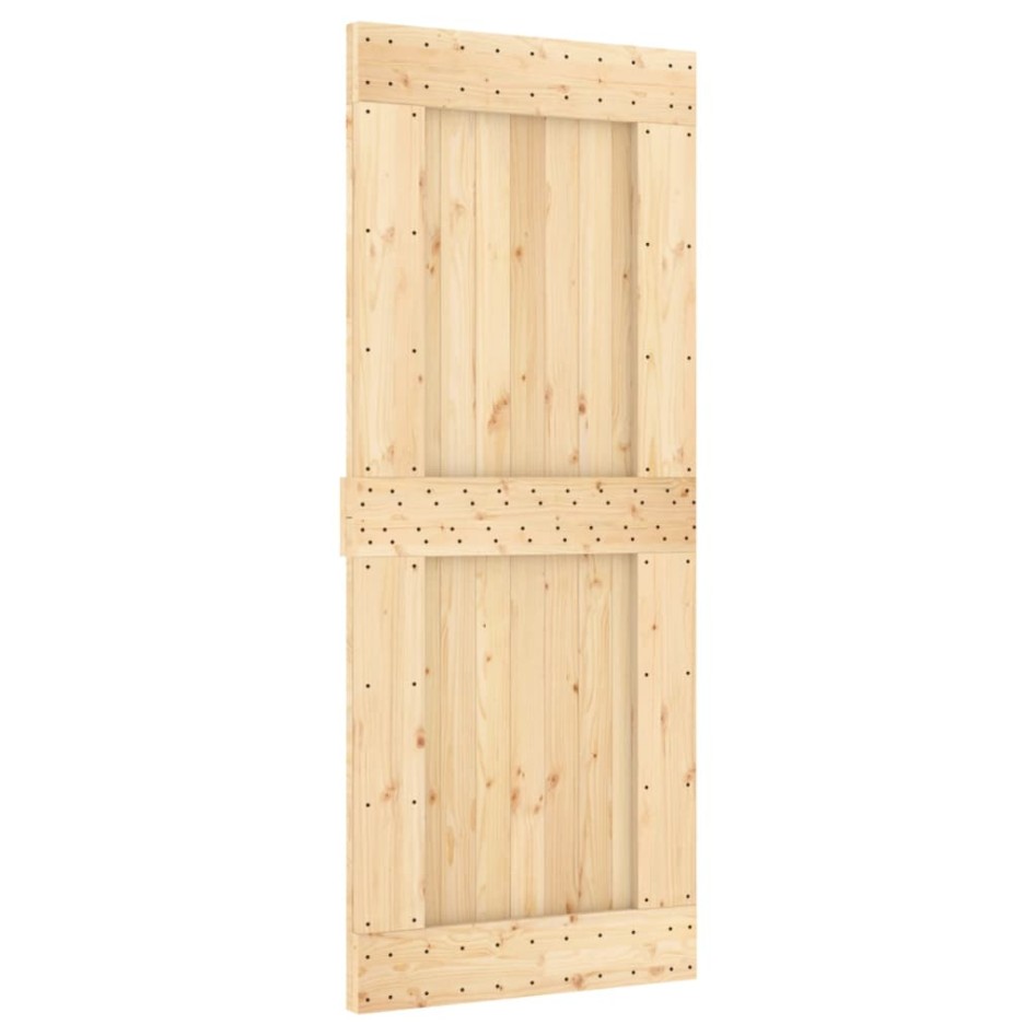 Puerta corredera con herrajes madera maciza de pino 85x210
