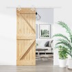 Puerta corredera con herrajes madera maciza de pino 70x210 cm