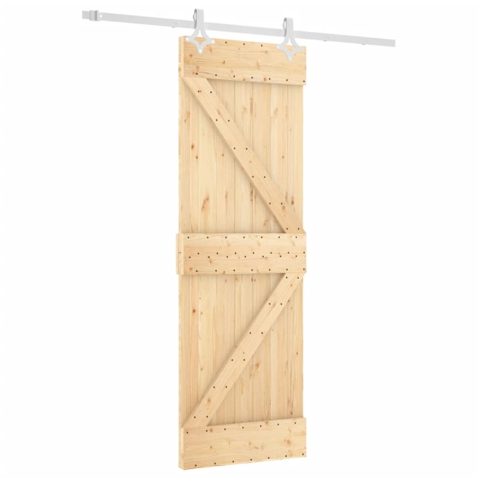 Puerta corredera con herrajes madera maciza de pino 70x210