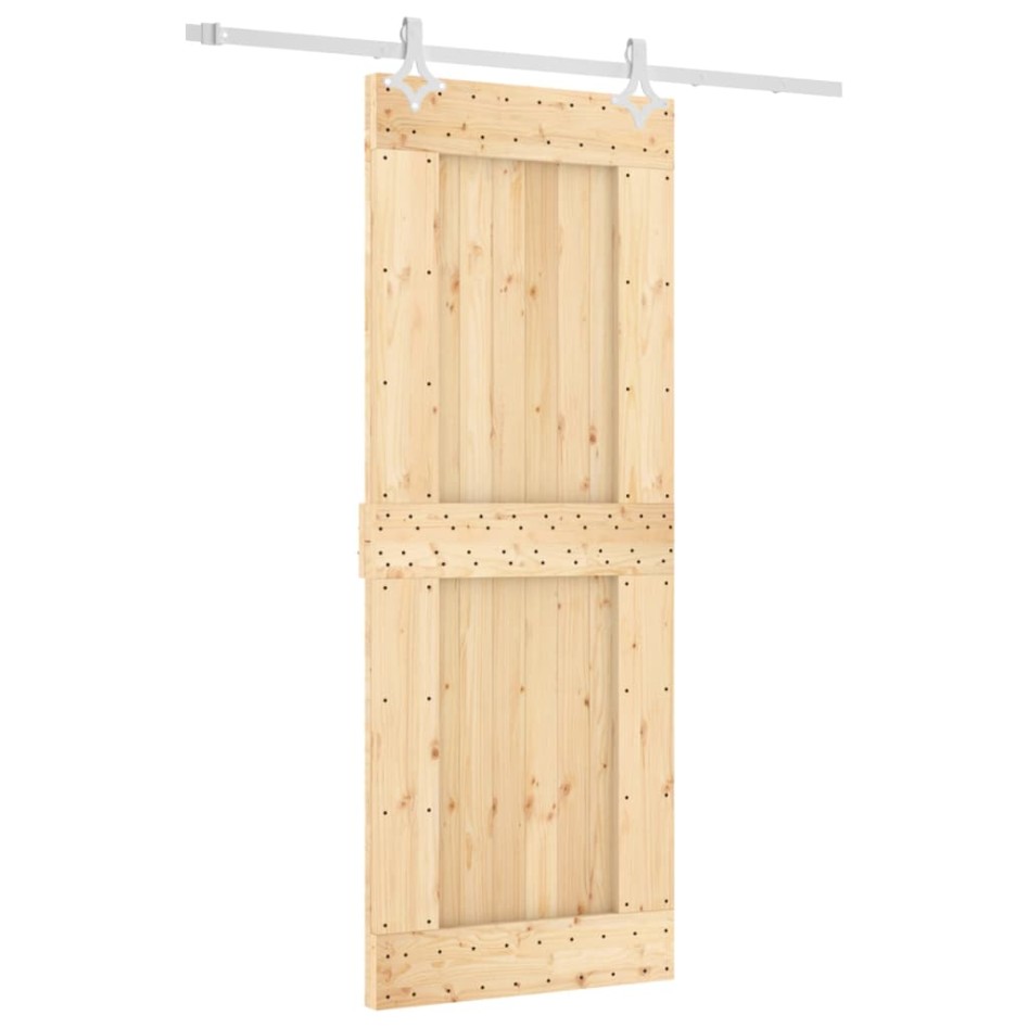 Puerta corredera con herrajes madera maciza de pino 80x210