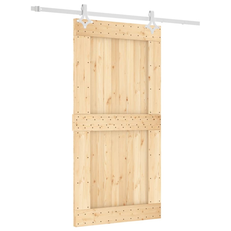 Puerta corredera con herrajes madera maciza de pino 100x210