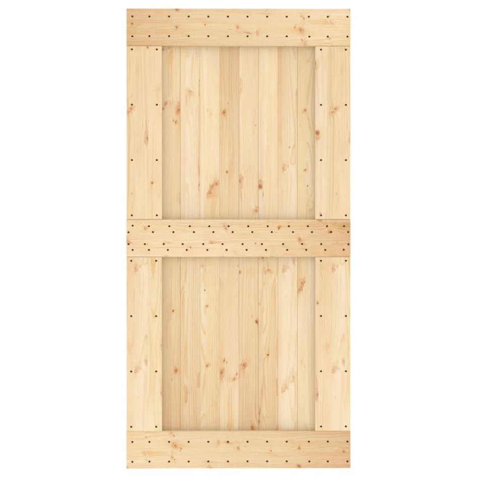 Puerta corredera con herrajes madera maciza de pino 100x210